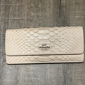 Coach Beige Python Embossed Wallet